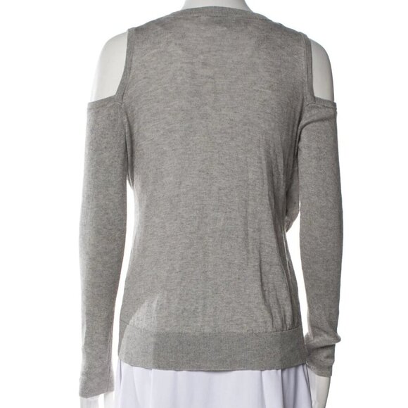 Derek Lam 10 Crosby size Large gray wrap sweater with cut out shoulder womens - Picture 3 of 7